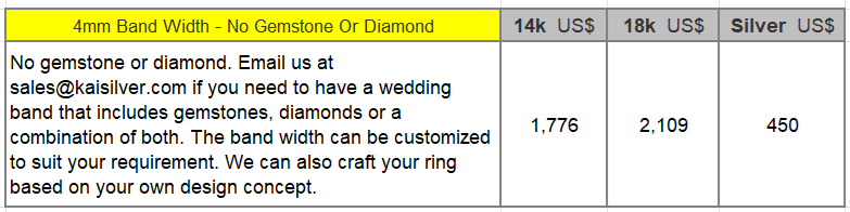 band ring 4mm custom made