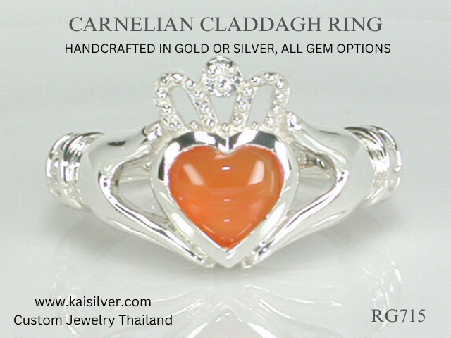 claddagh gemstone ring