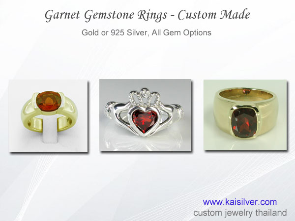 sterling silver garnet ring gold also