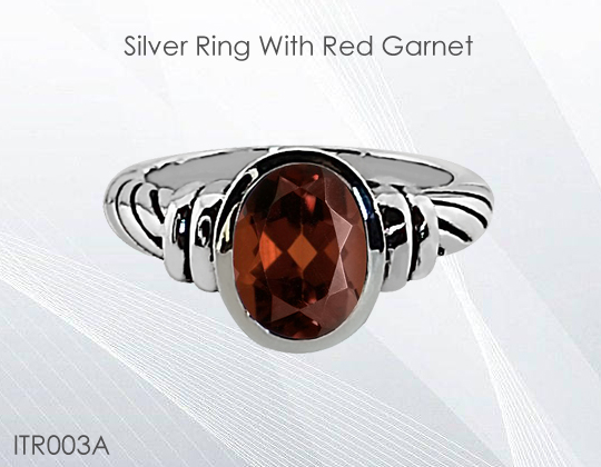 garnet silver ring
