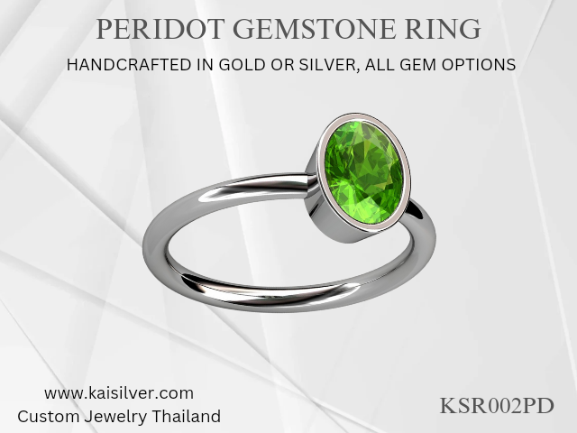 peridot gold or silver ring
