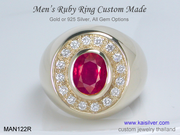 ruby gold ring for men