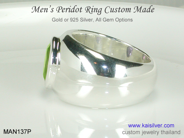 mens peridot gemstone ring