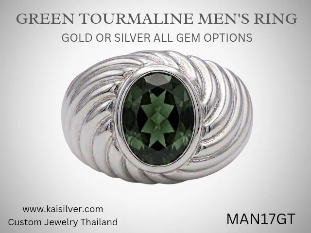 kaisilver ring custom made with tourmaline