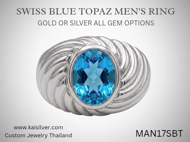 gold or silver topaz ring for men