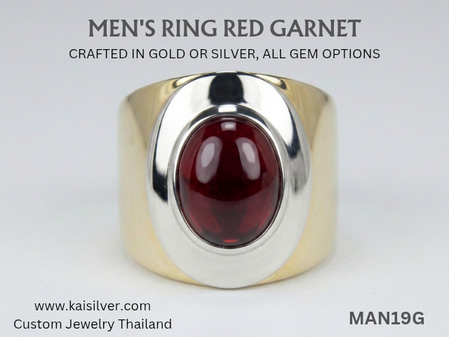 men's garnet ring