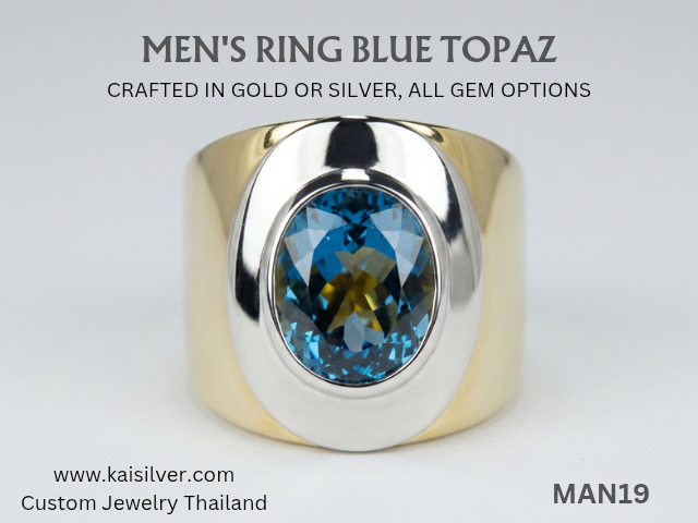 blue topaz ring for men