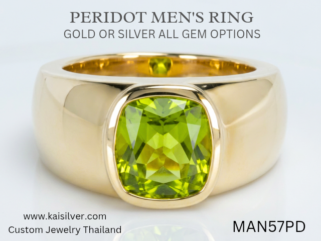 peridot men's ring