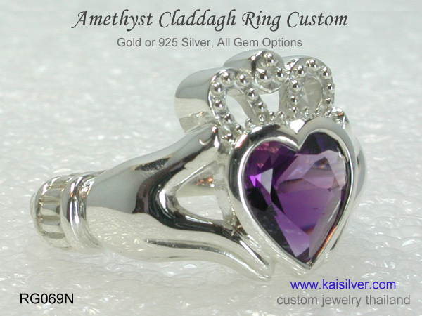 amethyst ring claddagh custom