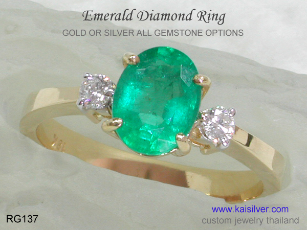 emerald wedding or engagement ring
