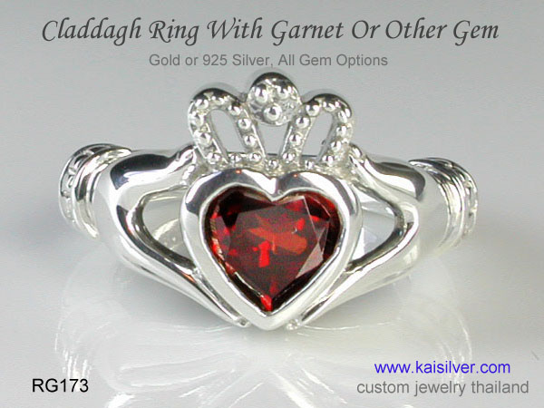 claddagh ring garnet