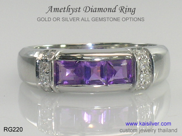 men's amethyst ring made to order