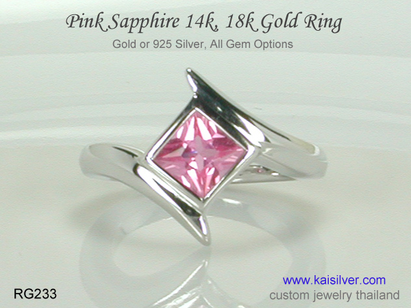 pink and blue sapphire rings 